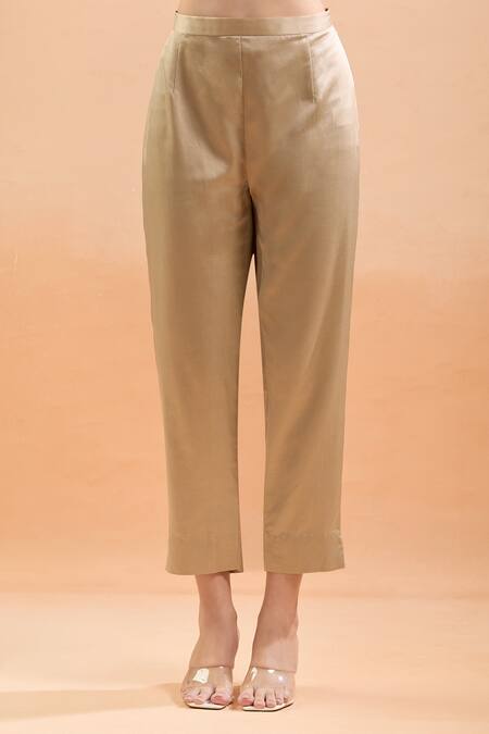 Prisho_Gold Tassels, Embroidery Round Neck Floral Kaftan Set _Online_at_Aza_Fashions