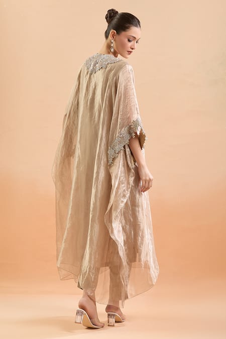 Prisho Floral Embroidered Kaftan Pant Set 