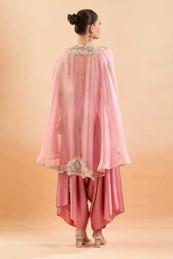 Prisho Floral Pearl Embroidered Kaftan Set 