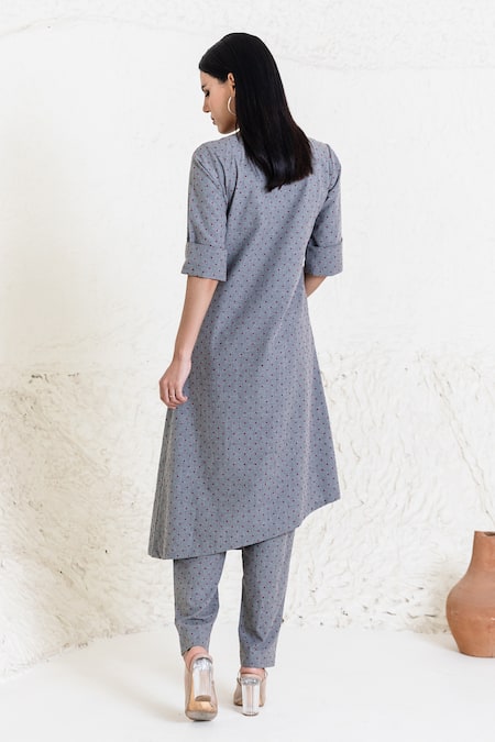 Orcr Asymmetric Tunic & Flared Pant Set 