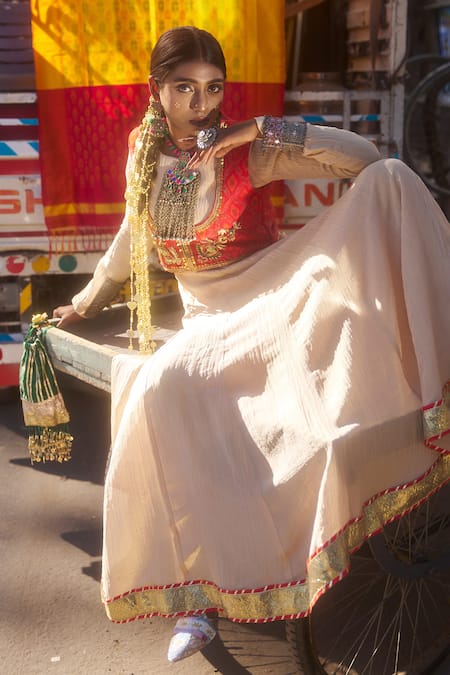 Muskann Kapadiaa Embellished Anarkali Jacket Set 