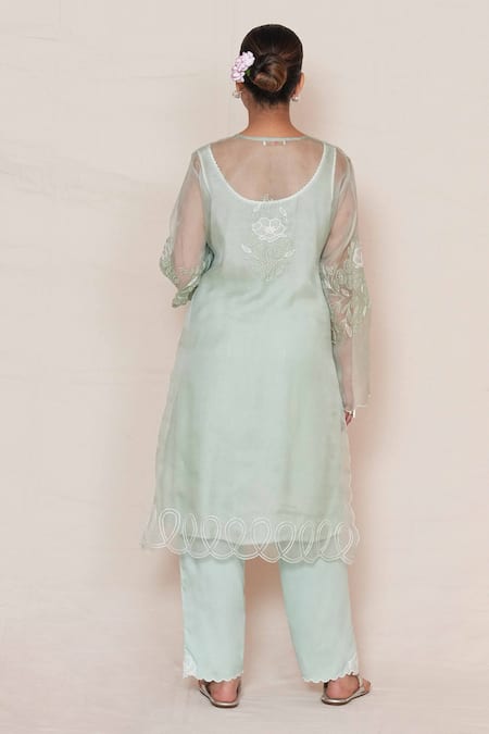 Jyoti Bansal Floral Applique Kurta Salwar Set 