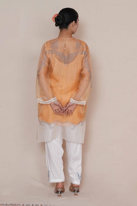 Jyoti Bansal Dori Embroidered Color Block Kurta Set 