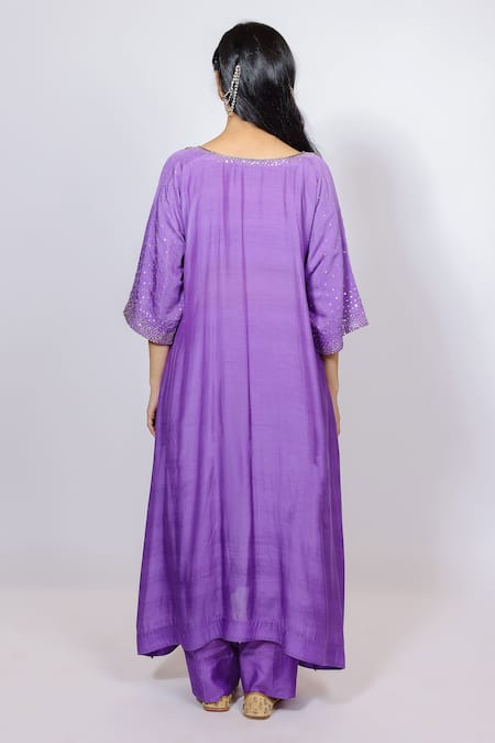 Brahmand By Vertika Kalra Floral Embroidered Kaftan & Pant Set 