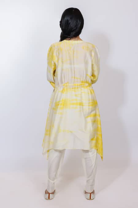 Brahmand By Vertika Kalra Embroidered Asymmetric Kurta & Dhoti Pant Set 