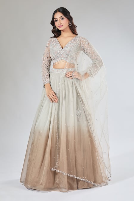 Samyukta Singhania Ombre Sequin Embroidered Lehenga Set 