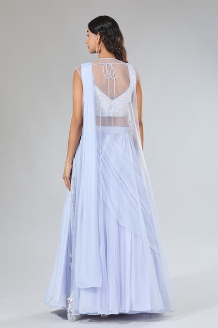 Samyukta Singhania Embroidered Jacket Draped Lehenga Set