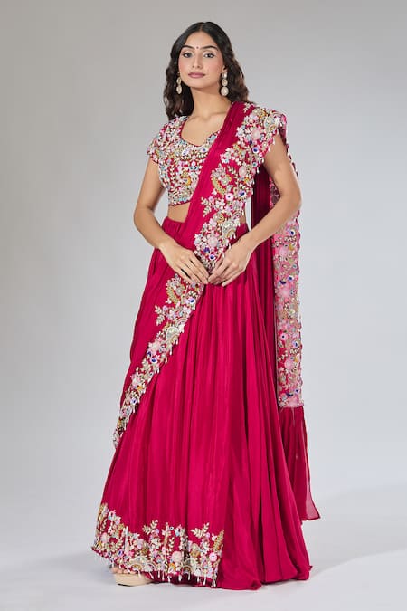 Samyukta Singhania Draped Embroidered Lehenga Set 
