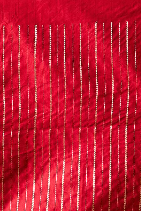 Shop Mint N Oranges Red Satin, Silk Embroidery Booti Woven Saree Online at Aza Fashions Shop_Mint N Oranges_Red Satin, Silk Embroidery Booti Woven Saree_Online_at_Aza_Fashions