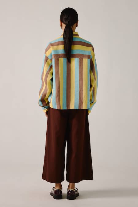 Cord Multicolor Stripe Print Shirt 