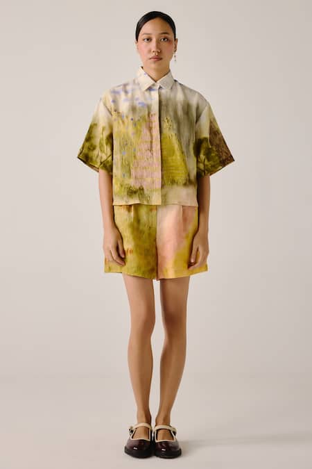 Cord Dale Print Boxy Shirt & Shorts Set 