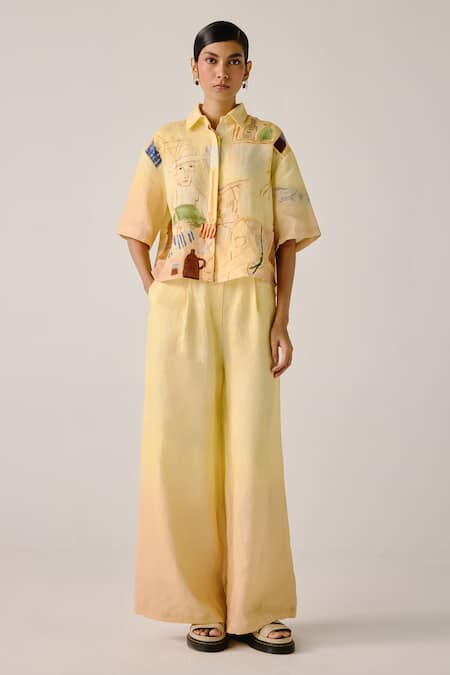 Cord Multicolor Fisherman Print Shirt & Pant Set 