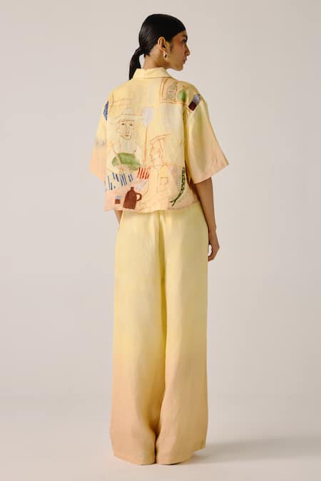 Cord Multicolor Fisherman Print Shirt & Pant Set 