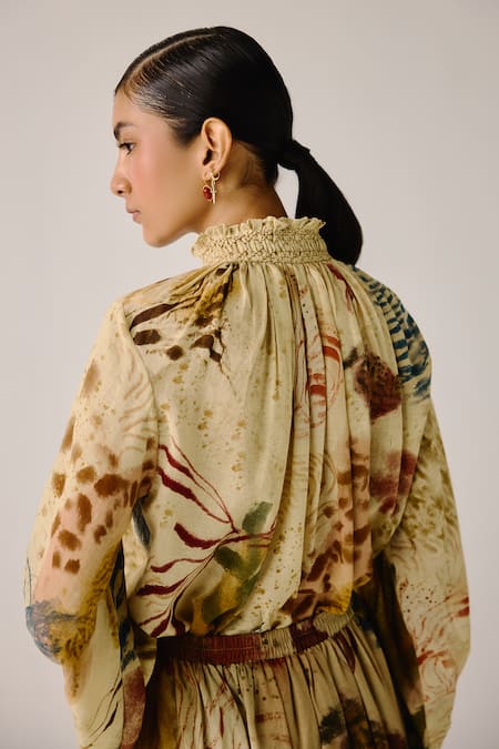 Cord Abstract Print Shirt 