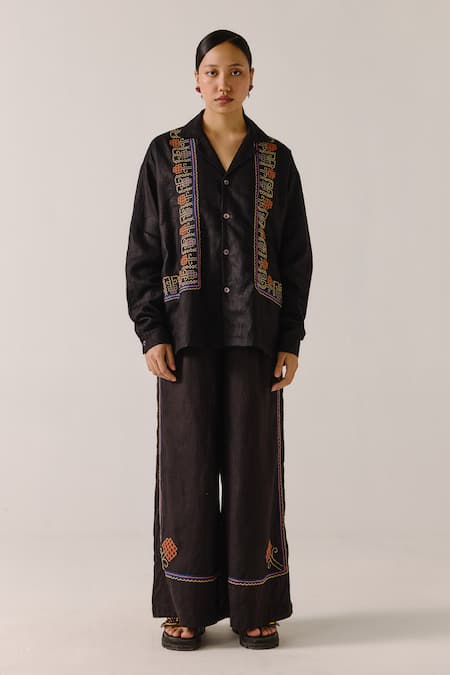 Cord Floral Scallop Embroidered Lounge Pant 