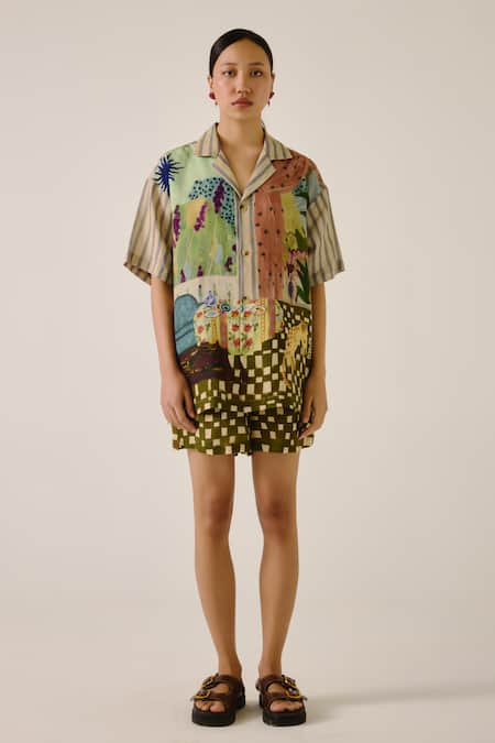 Cord Multicolor Printed Alice Scenic Shirt 