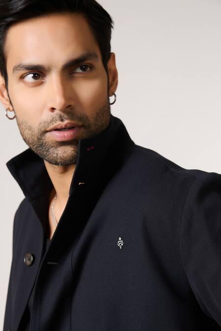 Shop S&N By Shantnu Nikhil Black Cotton, Linen Patch Pocket Casual Shirt Online at Aza Fashions Shop_S&N By Shantnu Nikhil_Black Cotton, Linen Patch Pocket Casual Shirt_Online_at_Aza_Fashions