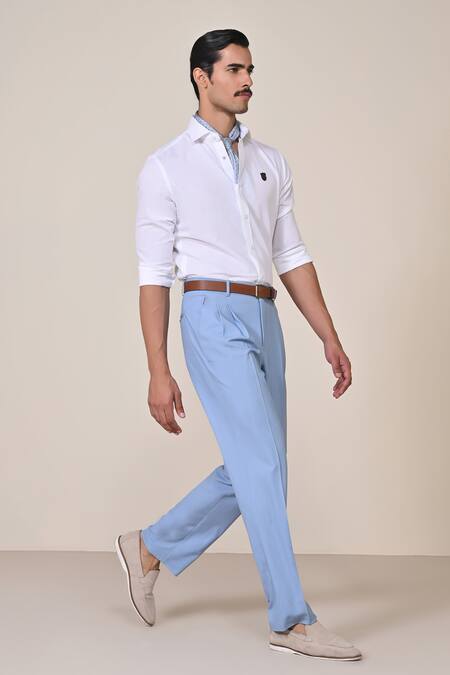 S&N By Shantnu Nikhil Off White Linen Embroidery Embellished Shirt Online at Aza Fashions S&N By Shantnu Nikhil_Off White Linen Embroidery Embellished Shirt_Online_at_Aza_Fashions