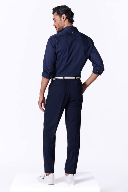 Shop S&N By Shantnu Nikhil White Cotton, Lycra Embroidery Sncc Logo Stripe Print Shirt at Aza Fashions Shop_S&N By Shantnu Nikhil_White Cotton, Lycra Embroidery Sncc Logo Stripe Print Shirt_at_Aza_Fashions