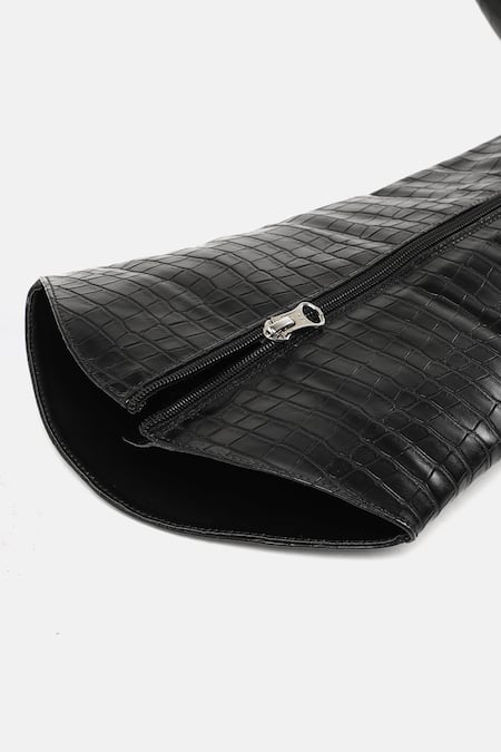 Buy_Zori World_Black Croc Textured Boots _Online_at_Aza_Fashions