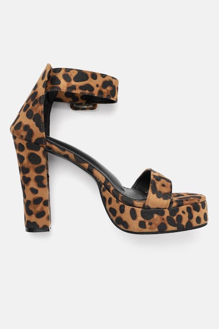 Buy_Zori World_Brown Leopard Print Platform Heels _Online_at_Aza_Fashions