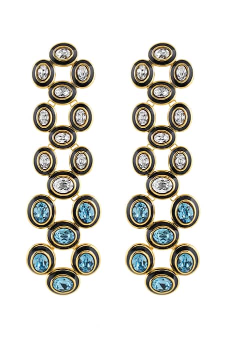 Isharya Multi Color Crystal Dangler Earrings 