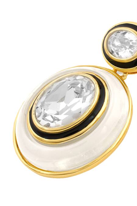 Buy_Isharya_Gold Plated Crystals Embellished Danglers_Online_at_Aza_Fashions