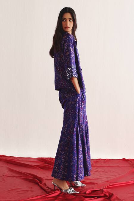 Buy Twenty Nine Purple Silk Mirrors Patola Pattern Blazer And Bootcut Pant Set Online at Aza Fashions Buy_Twenty Nine_Purple Silk Mirrors Patola Pattern Blazer And Bootcut Pant Set _Online_at_Aza_Fashions