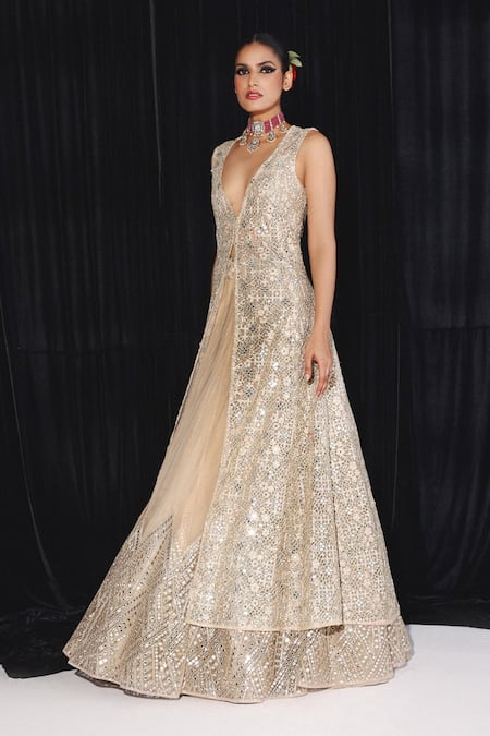 Twenty Nine Mirror Jaal Applique Lehenga & Jacket 