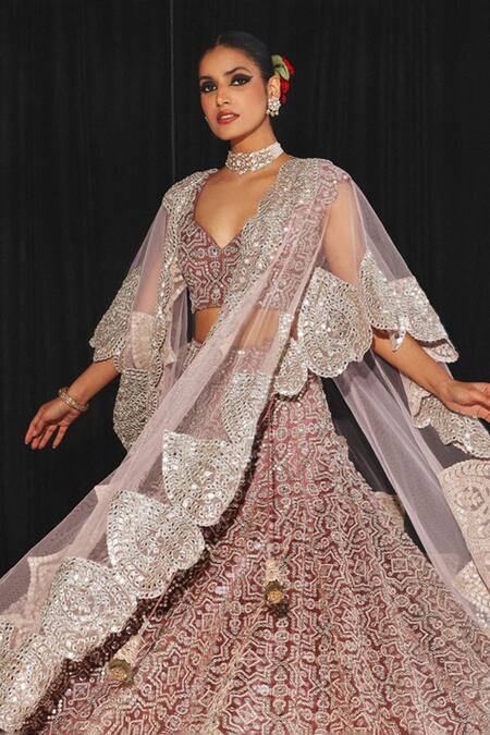 Twenty Nine Pink Spade Mirror Applique Cape Online at Aza Fashions Twenty Nine_Pink Spade Mirror Applique Cape _Online_at_Aza_Fashions