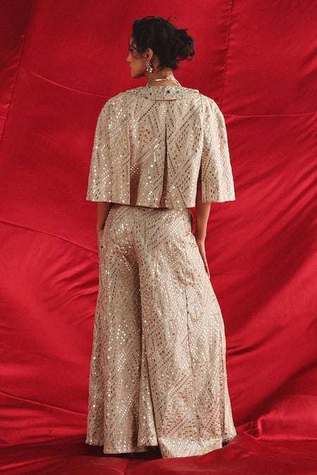 Twenty Nine Beige Mirror Embroidered Short Jacket 