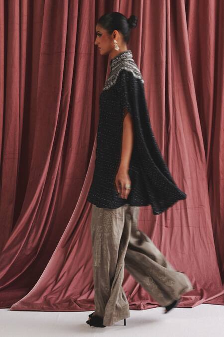 Twenty Nine Gray Tissue Charcoal Grey Solid Palazzo Online at Aza Fashions Twenty Nine_Gray Tissue Charcoal Grey Solid Palazzo _Online_at_Aza_Fashions