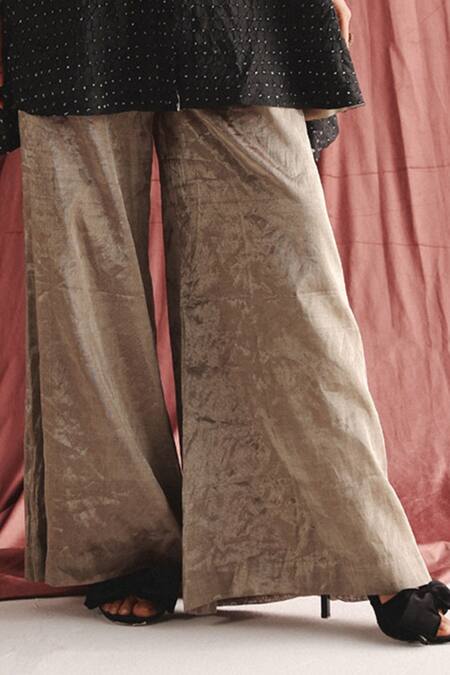 Buy Twenty Nine Gray Tissue Charcoal Grey Solid Palazzo Online at Aza Fashions Buy_Twenty Nine_Gray Tissue Charcoal Grey Solid Palazzo _Online_at_Aza_Fashions