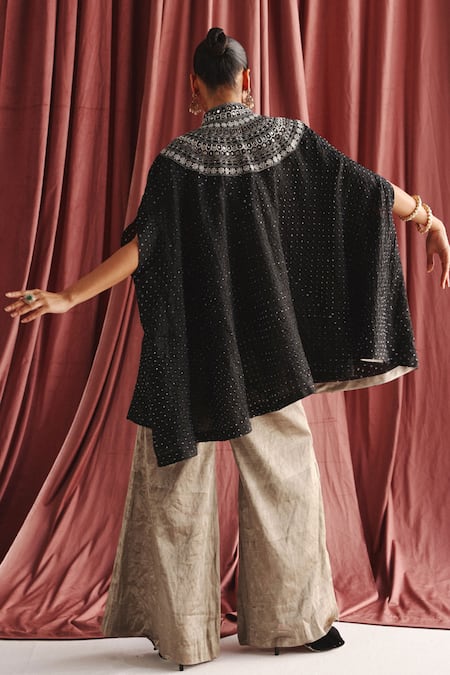 Shop Twenty Nine Gray Tissue Charcoal Grey Solid Palazzo at Aza Fashions Shop_Twenty Nine_Gray Tissue Charcoal Grey Solid Palazzo _at_Aza_Fashions