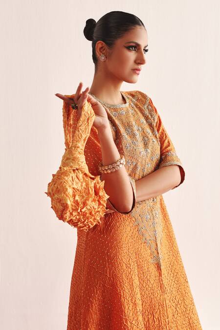 Buy Twenty Nine Orange Silk Embroidery Marodi Skirt Online at Aza Fashions Buy_Twenty Nine_Orange Silk Embroidery Marodi Skirt _Online_at_Aza_Fashions