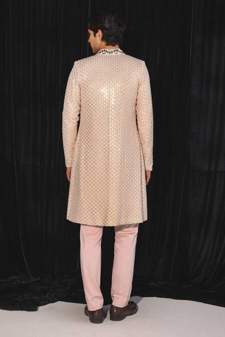 Shop_Twenty Nine_Pink Silk Mirrors Blush Work Jacket _at_Aza_Fashions