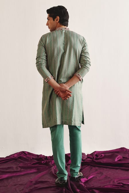 Twenty Nine Kantha Work Grey Kurta 
