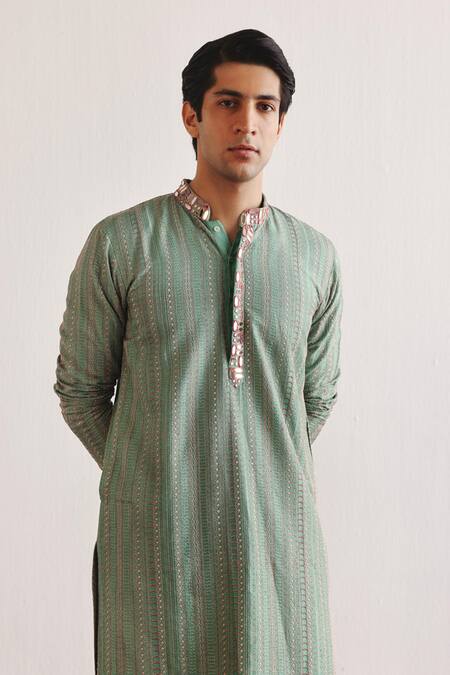 Twenty Nine Gray Silk Mirrors Kantha Work Grey Kurta Online at Aza Fashions Twenty Nine_Gray Silk Mirrors Kantha Work Grey Kurta _Online_at_Aza_Fashions