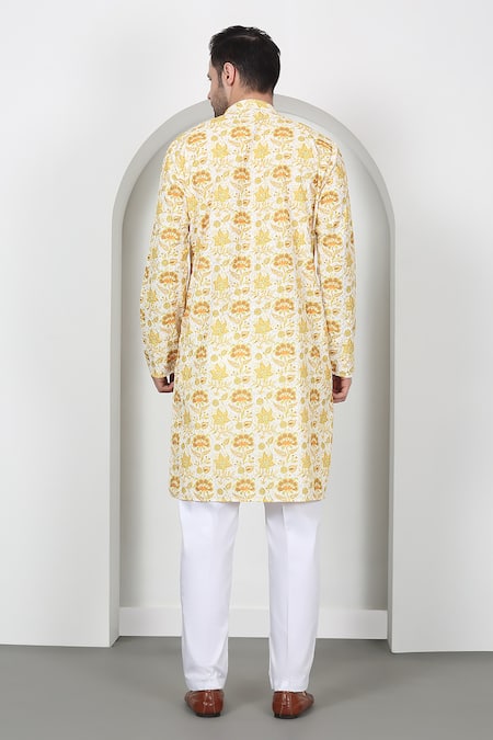 Aham-Vayam Floral Print Kurta Set 