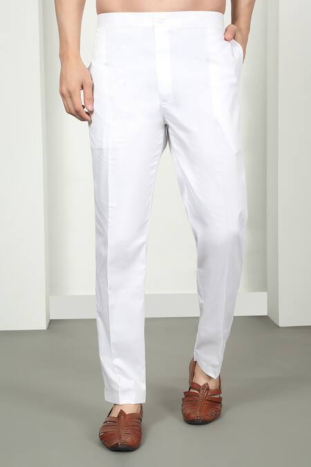 Aham-Vayam White Cotton Sequins, Embroidery Forest Tiger Kurta Set Online at Aza Fashions Aham-Vayam_White Cotton Sequins, Embroidery Forest Tiger Kurta Set_Online_at_Aza_Fashions