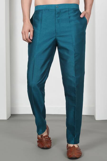 Aham-Vayam_Green Cotton Sequins, Embroidery Jaal Kurta Set _Online_at_Aza_Fashions