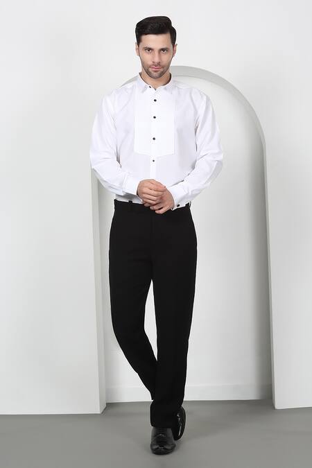 Buy_Aham-Vayam_Black Cotton Beads, Cut Work Designer Embroidered Tuxedo Set 