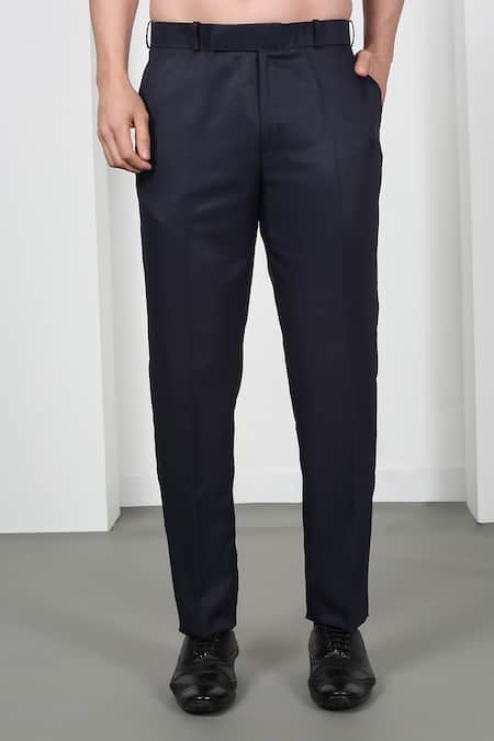 Shop Aham-Vayam White Cotton, Silk Sequins, Embroidery Dark Navy Tuxedo Set Online at Aza Fashions Shop_Aham-Vayam_White Cotton, Silk Sequins, Embroidery Dark Navy Tuxedo Set _Online_at_Aza_Fashions