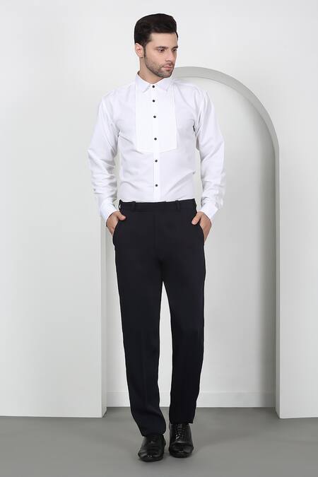 Aham-Vayam Navy Cotton Sequins, Embroidery Cutdana Tuxedo Set Online at Aza Fashions Aham-Vayam_Navy Cotton Sequins, Embroidery Cutdana Tuxedo Set _Online_at_Aza_Fashions