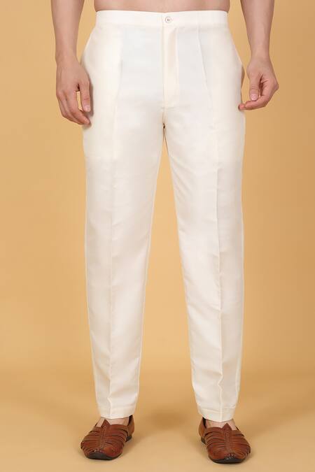 Shop_Aham-Vayam_Cream Cotton Sequins, Embroidery Diagonal Stripe Kurta Set _Online_at_Aza_Fashions