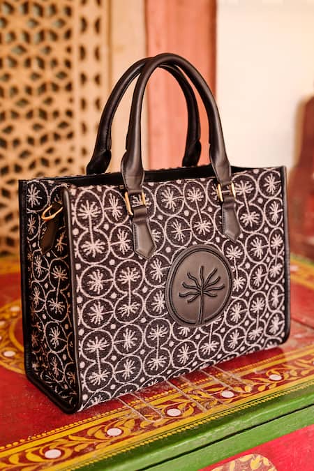 Grassroot By Anita Dongre Woven Dhurrie Brown Tote Bag 