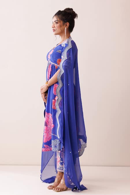 Kisakshi Jaipur Floral Patterned Anarkali Set 