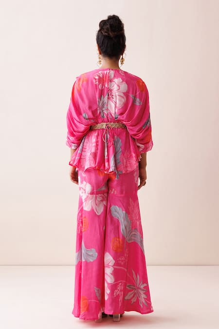 Kisakshi Jaipur Floral Embellished Tunic Sharara Set 