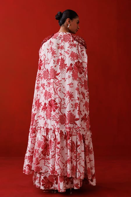 Kisakshi Jaipur Floral Printed Cape Palazzo Set 