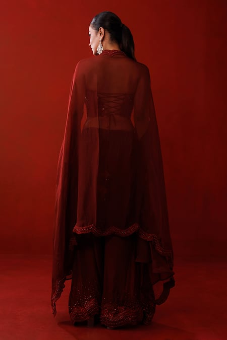 Kisakshi Jaipur Embellished Cape Palazzo Set 